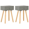 Stella Homewares Bedside Tables 2 pcs Grey Solid Pinewood