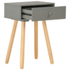 Stella Homewares Bedside Tables 2 pcs Grey Solid Pinewood
