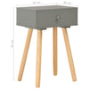 Stella Homewares Bedside Tables 2 pcs Grey Solid Pinewood