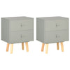 Stella Homewares Bedside Cabinets 2 pcs Grey 40x30x50 cm Solid Pinewood