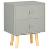 Stella Homewares Bedside Cabinets 2 pcs Grey 40x30x50 cm Solid Pinewood