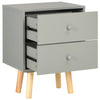 Stella Homewares Bedside Cabinets 2 pcs Grey 40x30x50 cm Solid Pinewood