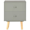 Stella Homewares Bedside Cabinets 2 pcs Grey 40x30x50 cm Solid Pinewood