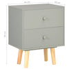 Stella Homewares Bedside Cabinets 2 pcs Grey 40x30x50 cm Solid Pinewood