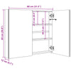 Stella Homewares LED Bathroom Mirror Cabinet 80x12.2x68 cm