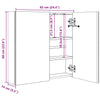 Stella Homewares LED Bathroom Mirror Cabinet 60x14x62 cm
