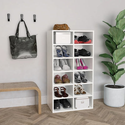 Stella Homewares Shoe Rack White 54x34x100.5 cm Engineered Wood