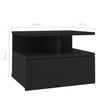 Stella Homewares Floating Nightstand Black 40x31x27 cm Engineered Wood