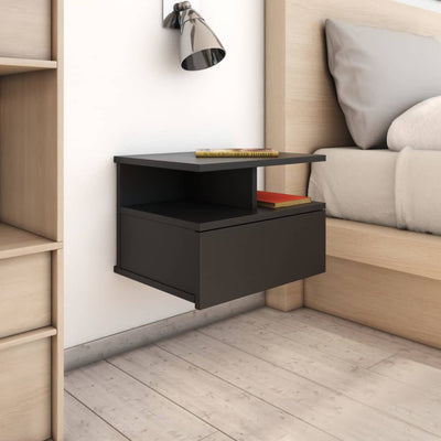Stella Homewares Floating Nightstand Black 40x31x27 cm Engineered Wood