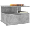 Stella Homewares Floating Nightstand Concrete Grey 40x31x27 cm Engineered Wood