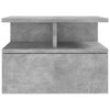 Stella Homewares Floating Nightstand Concrete Grey 40x31x27 cm Engineered Wood