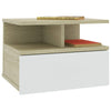Stella Homewares Floating Nightstands 2 pcs White and Sonoma Oak 40x31x27 cm Engineered Wood
