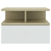 Stella Homewares Floating Nightstands 2 pcs White and Sonoma Oak 40x31x27 cm Engineered Wood