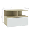 Stella Homewares Floating Nightstands 2 pcs White and Sonoma Oak 40x31x27 cm Engineered Wood