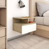 Stella Homewares Floating Nightstands 2 pcs White and Sonoma Oak 40x31x27 cm Engineered Wood
