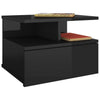Stella Homewares Floating Nightstand High Gloss Black 40x31x27 cm Engineered Wood