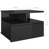 Stella Homewares Floating Nightstand High Gloss Black 40x31x27 cm Engineered Wood