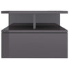 Stella Homewares Floating Nightstand High Gloss Grey 40x31x27 cm Engineered Wood
