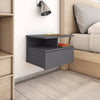 Stella Homewares Floating Nightstand High Gloss Grey 40x31x27 cm Engineered Wood