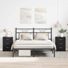 Stella Homewares Bedside Cabinets 2 pcs Black 38x35x56 cm Engineered Wood