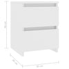 Stella Homewares Bedside Cabinet White 30x30x40 cm Engineered Wood