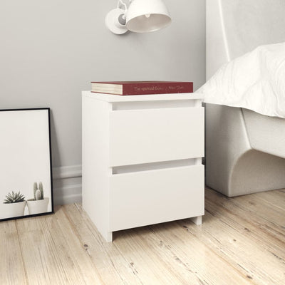 Stella Homewares Bedside Cabinets 2 pcs White 30x30x40 cm Engineered Wood