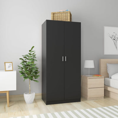 Stella Homewares Wardrobe Black 80x52x180 cm Engineered Wood