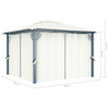 Stella Homewares Gazebo with Curtain 300x300 cm Cream Aluminium