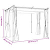 Stella Homewares Gazebo with Curtains 3x3 m Anthracite Steel
