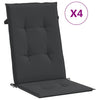 Stella Homewares Garden Highback Chair Cushions 4 pcs Black 120x50x3 cm Fabric