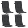 Stella Homewares Garden Highback Chair Cushions 4 pcs Black 120x50x3 cm Fabric