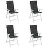 Stella Homewares Garden Highback Chair Cushions 4 pcs Black 120x50x3 cm Fabric