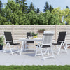 Stella Homewares Garden Highback Chair Cushions 4 pcs Black 120x50x3 cm Fabric