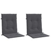 Stella Homewares Garden Lowback Chair Cushions 2 pcs Anthracite Oxford Fabric