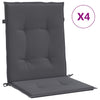 Stella Homewares Garden Lowback Chair Cushions 4 pcs Anthracite Oxford Fabric