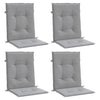 Stella Homewares Garden Lowback Chair Cushions 4 pcs Grey Oxford Fabric