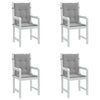 Stella Homewares Garden Lowback Chair Cushions 4 pcs Grey Oxford Fabric