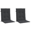 Stella Homewares Garden Lowback Chair Cushions 2 pcs Black 100x50x3 cm Oxford Fabric
