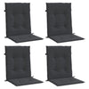 Stella Homewares Garden Lowback Chair Cushions 4 pcs Black 100x50x3 cm Oxford Fabric