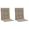 Stella Homewares Garden Lowback Chair Cushions 2 pcs Taupe 100x50x3 cm Oxford Fabric
