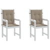 Stella Homewares Garden Lowback Chair Cushions 2 pcs Taupe 100x50x3 cm Oxford Fabric