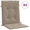 Stella Homewares Garden Lowback Chair Cushions 4 pcs Taupe 100x50x3 cm Oxford Fabric