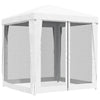 Stella Homewares Party Tent with 4 Mesh Sidewalls 2x2 m White
