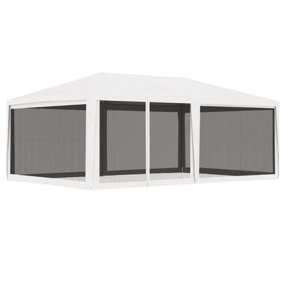 Stella Homewares Party Tent with 4 Mesh Sidewalls 4x6 m White