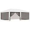 Stella Homewares Party Tent with 4 Mesh Sidewalls 4x6 m White