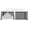 Stella Homewares Party Tent with 4 Mesh Sidewalls 4x6 m White
