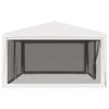 Stella Homewares Party Tent with 4 Mesh Sidewalls 4x6 m White