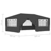 Stella Homewares Professional Party Tent with Side Walls 4x6 m Anthracite 90 g/m²
