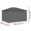 Stella Homewares Garden Marquee with Curtains 4x3 m Anthracite