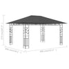 Stella Homewares Gazebo with Mosquito Net 4x3x2.73 m Anthracite 180 g/m²